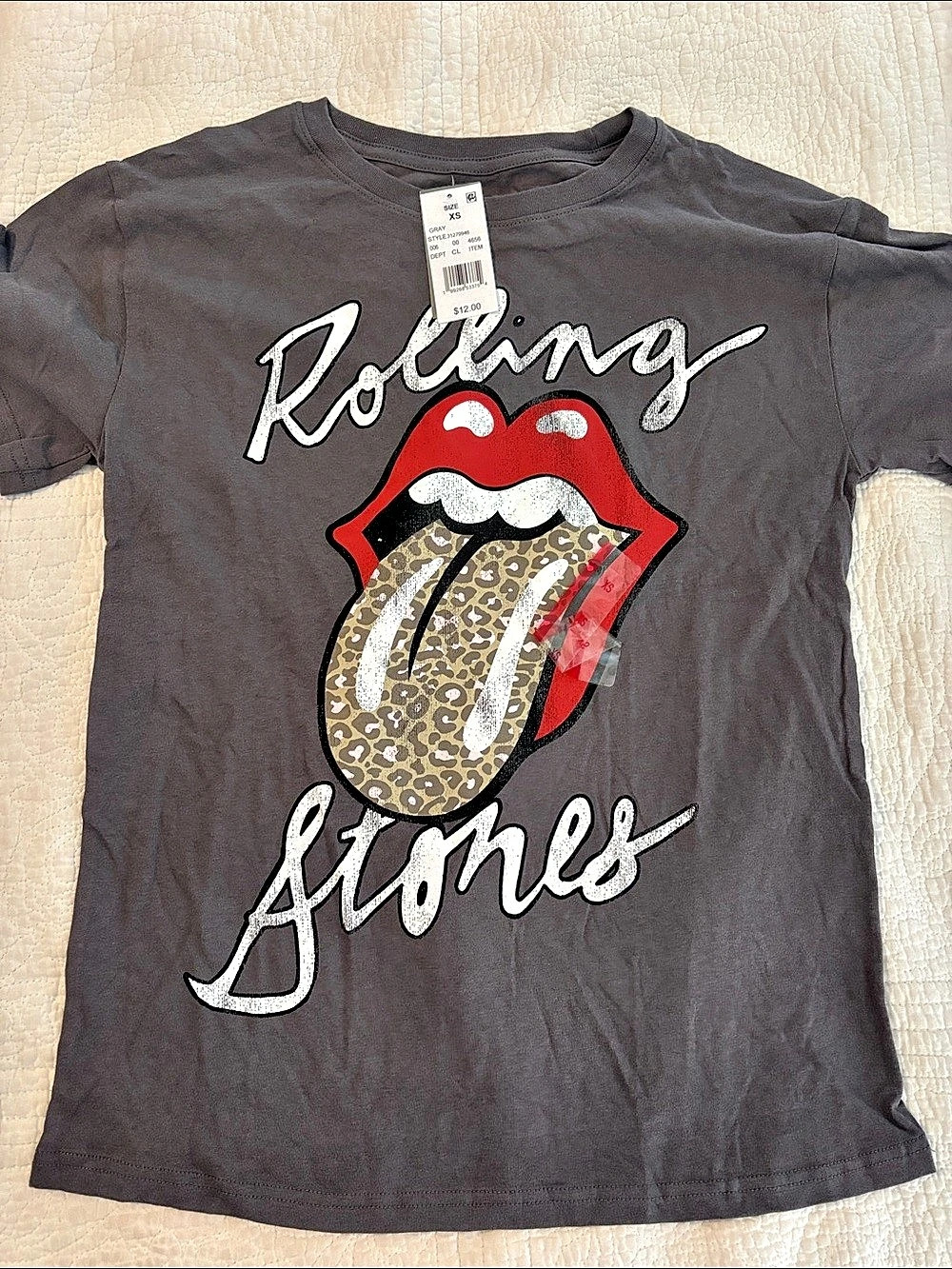 Rolling Stones Graphic Tee in Gray Size XS